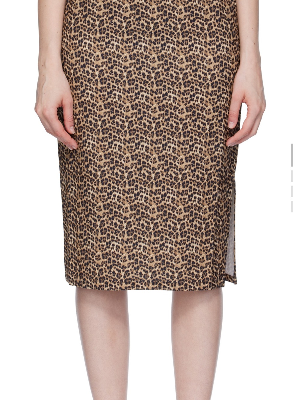 Miaou Leopard-Print Midi Pencil Skirt - Tan and Black